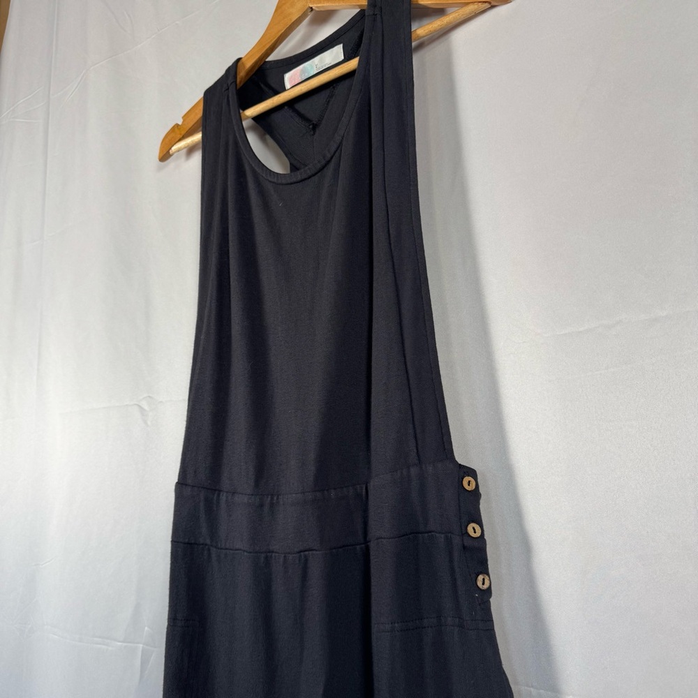 Free People Beach Maxi Tank Dress Overalls Cotton Oversized Relaxed Beachy Lg